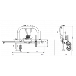 Базова рамка с хидравлично изнасящо се рамо - дясно за трактор Graecus CHIMERA SH120 R