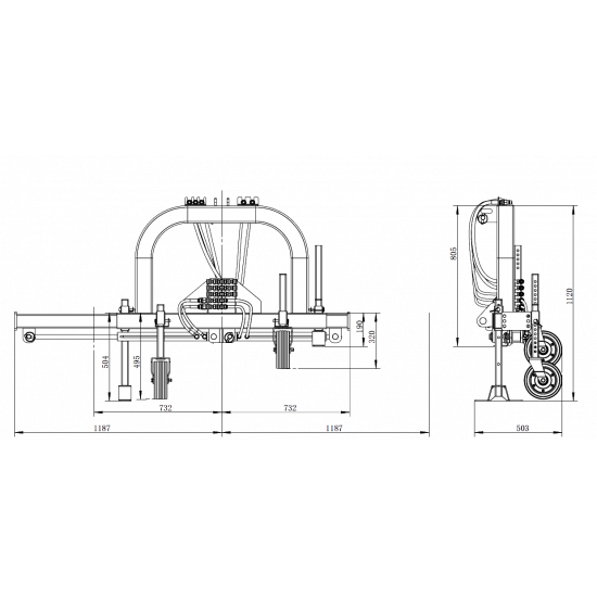 Базова рамка с хидравлично изнасящо се рамо - дясно за трактор Graecus CHIMERA SH120 R