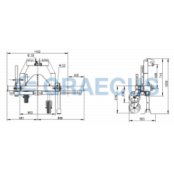 Базова рамка с 2 хидравлично изнасящи се рамена за трактор Graecus CHIMERA DH90