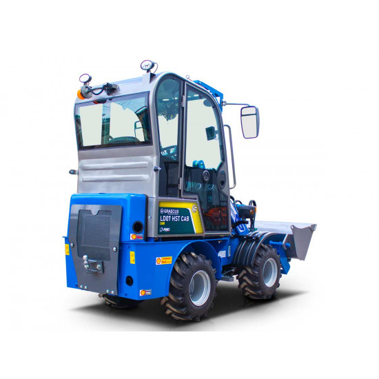 Мини съчленен колесен товарач хидростатичен с кабина и 4х4 Graecus LD07 HST Cab Perkins