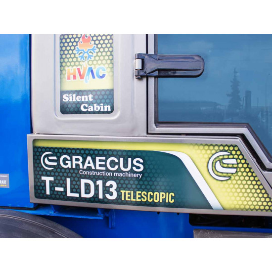 Телескопичен челен товарач с кабина и 4х4 Graecus T-LD13 Cab