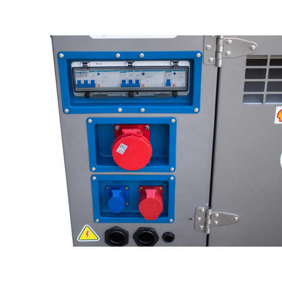 Трифазен дизелов генератор затворен тип с основа, 23 kVA с водно охлаждане и автоматичен превключвател Graecus GD23