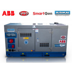Трифазен дизелов генератор затворен тип с основа, 15 kVA с водно охлаждане и автоматичен превключвател Graecus GD15