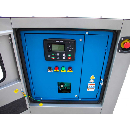 Трифазен дизелов генератор затворен тип с основа, 23 kVA с водно охлаждане и автоматичен превключвател Graecus GD23