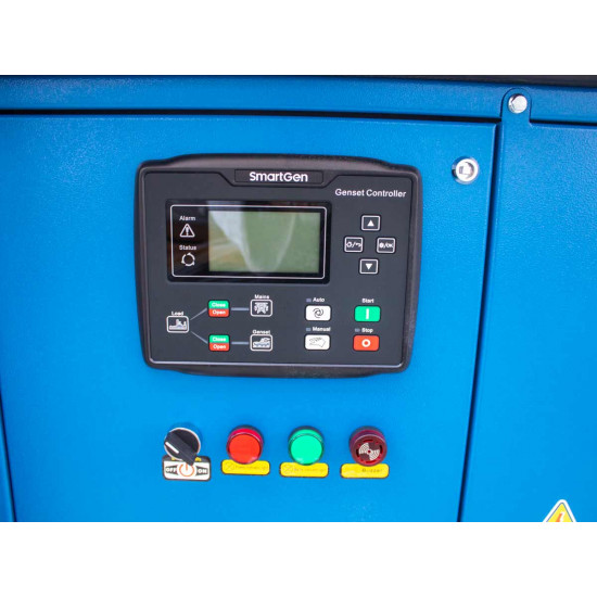 Трифазен дизелов генератор затворен тип с основа, 23 kVA с водно охлаждане и автоматичен превключвател Graecus GD23