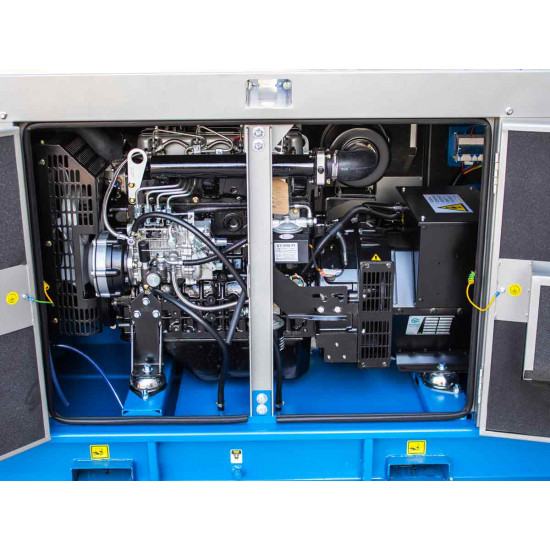 Трифазен дизелов генератор затворен тип с основа, 23 kVA с водно охлаждане и автоматичен превключвател Graecus GD23
