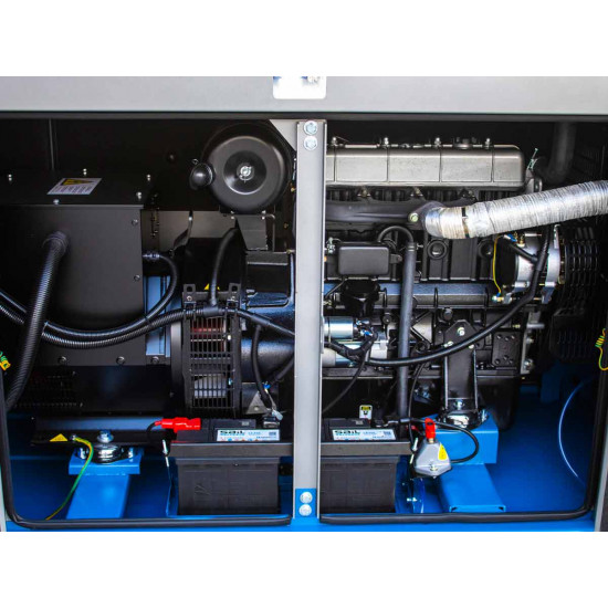 Трифазен дизелов генератор затворен тип с основа, 65 kVA с водно охлаждане и автоматичен превключвател Graecus GD65