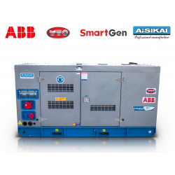 Трифазен дизелов генератор затворен тип с основа, 65 kVA с водно охлаждане и автоматичен превключвател Graecus GD65