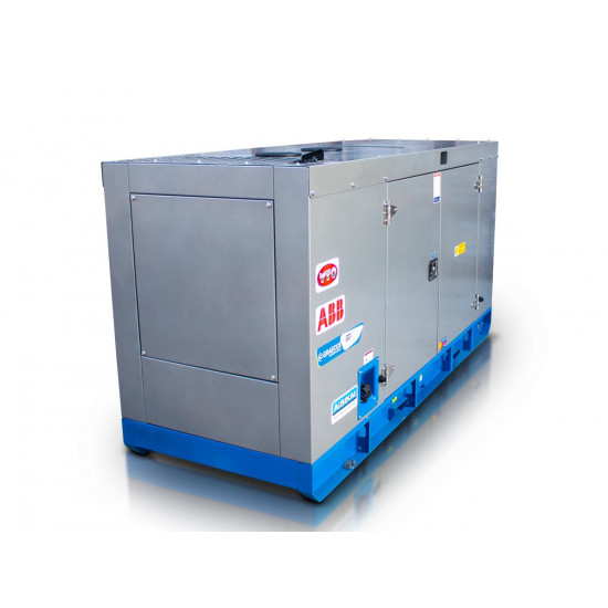 Трифазен дизелов генератор затворен тип с основа, 65 kVA с водно охлаждане и автоматичен превключвател Graecus GD65