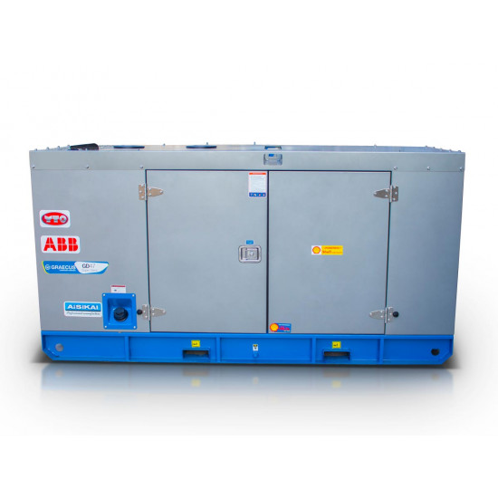 Трифазен дизелов генератор затворен тип с основа, 65 kVA с водно охлаждане и автоматичен превключвател Graecus GD65