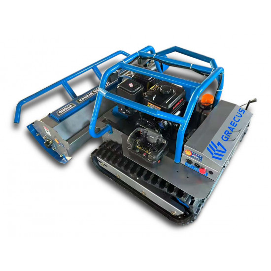 Радиоуправляема косачка хибридна 100 см. за трева с ножове, 150м обхват на управление, двигател Loncin 18 к.с. Graecus RSC100 PRO Hybrid Loncin