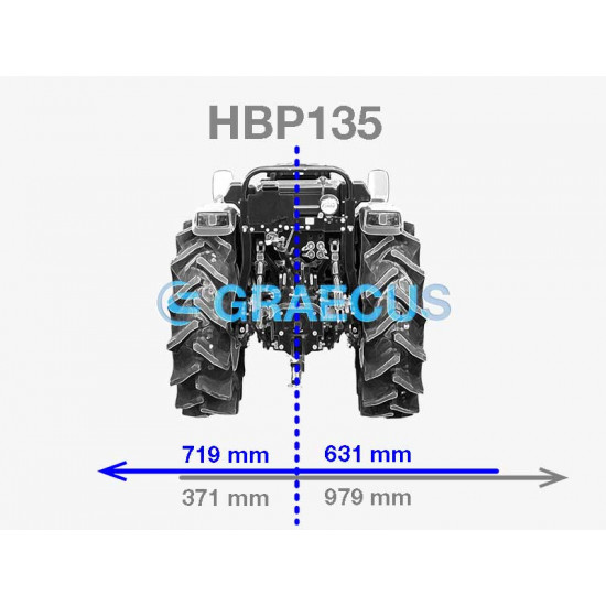 Мулчер шредер средно-тежък тип 135 см. с изместване GRAECUS HBP135-H за трактор