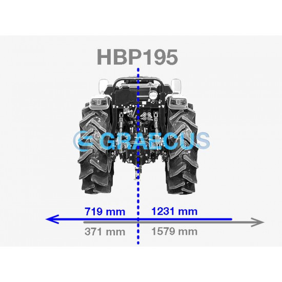 Мулчер шредер средно-тежък тип 195 см. с изместване GRAECUS HBP195 за трактор